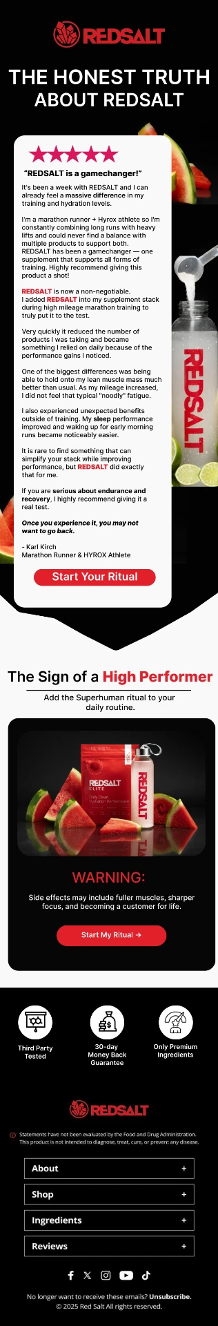 Customer review campaign email designed by RAW