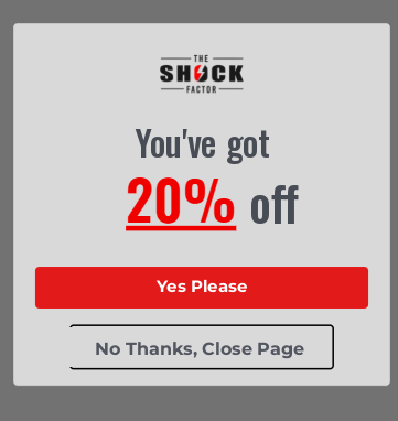 Old mobile pop-up first step: grey 20% off offer with yes and no buttons